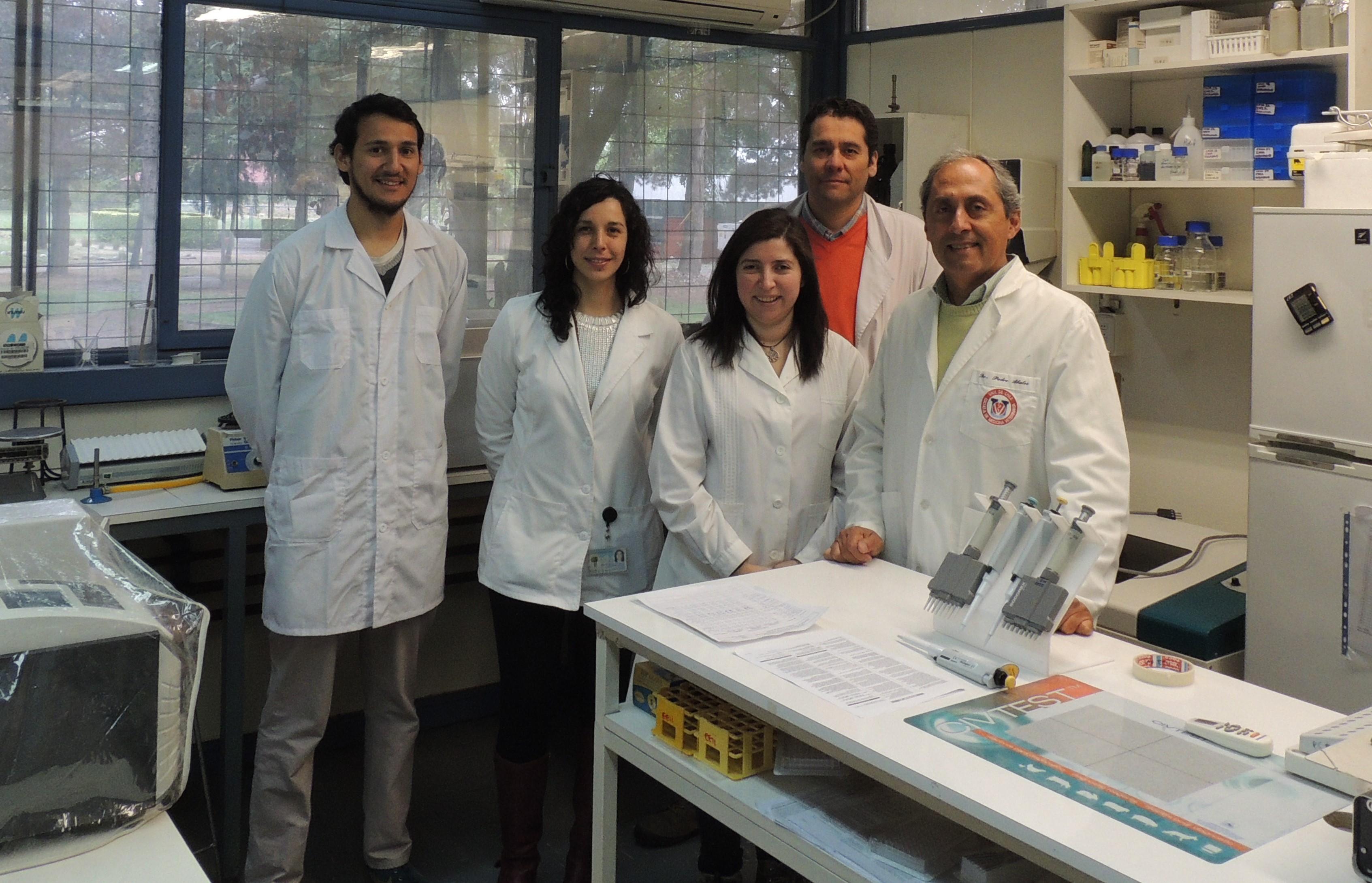 Algunos de los integrantes del equipo de investigación: Gabriel Montengro, Karina Saadi, Nicsia Meneses, Patricio Retamal y Pedro Ábalos.